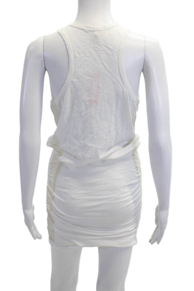 Sundry Womens Tank Knee Length V Neck White Cotton Blend Sleeveless Size 3