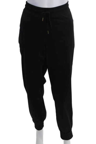Athleta Womens Jogger Sweatpants Black Drawstring 86% Polyester Size L Tall
