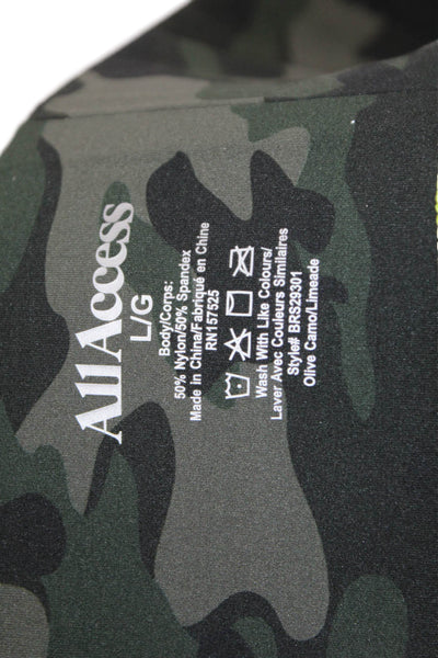 All Access Women Ankle Jeggings Black Army Camo 50% Nylon 50% Spandex Size L