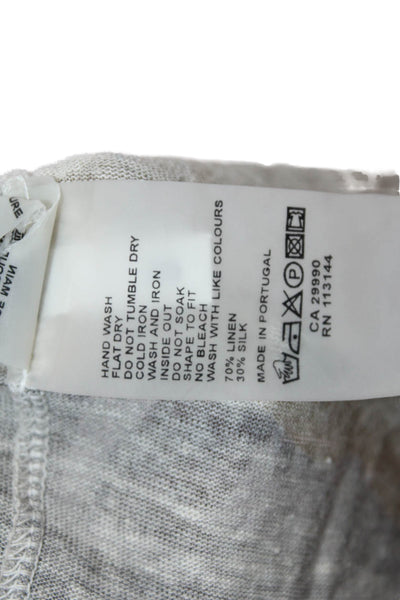 Majestic Filatures Womens Tank Camo Linen Silk Round Neck Size 2