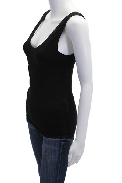 Hanro Womens Basic Black Tank Round Neck Micro Polyamide Size L