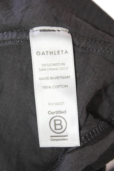 Athleta Womens Black Camouflage Cotton Basic T-Shirt Short Sleeve Size L