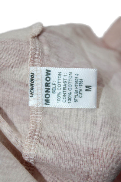 Monrow Womens Sleeveless Jersey Tank Beige Camouflage Cotton Round Neck Size M