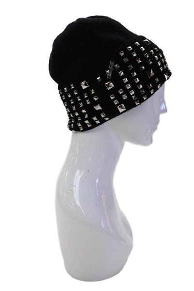 Michael Michael Kors Women's Studs Knit Beanie Hat Black One Size