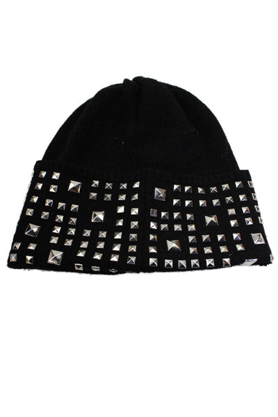 Michael Michael Kors Women's Studs Knit Beanie Hat Black One Size