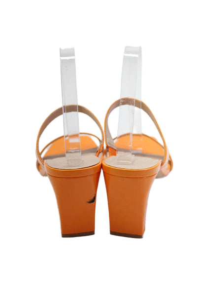 Chinese Laundry Womens Strappy Square Toe Slip On Heels Orange Size 9.5