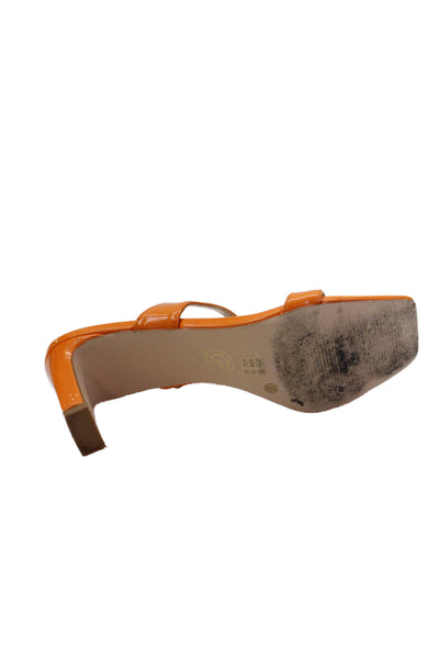 Chinese Laundry Womens Strappy Square Toe Slip On Heels Orange Size 9.5