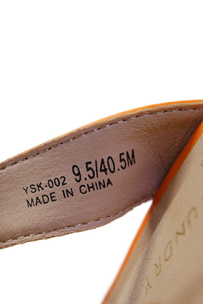 Chinese Laundry Womens Strappy Square Toe Slip On Heels Orange Size 9.5