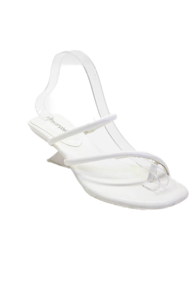 Jeffrey Campbell Womens Strappy Square Toe Abstract Wedge Heels White Size 8