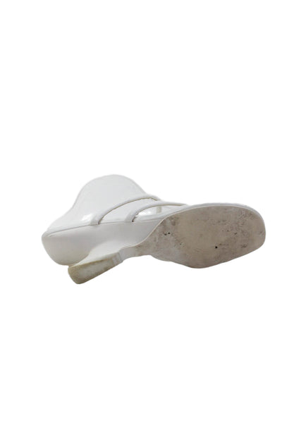 Jeffrey Campbell Womens Strappy Square Toe Abstract Wedge Heels White Size 8