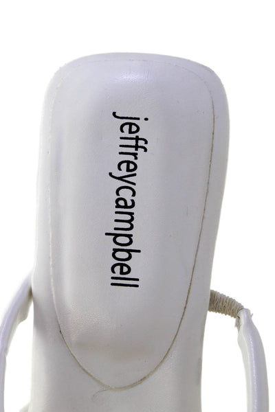 Jeffrey Campbell Womens Strappy Square Toe Abstract Wedge Heels White Size 8