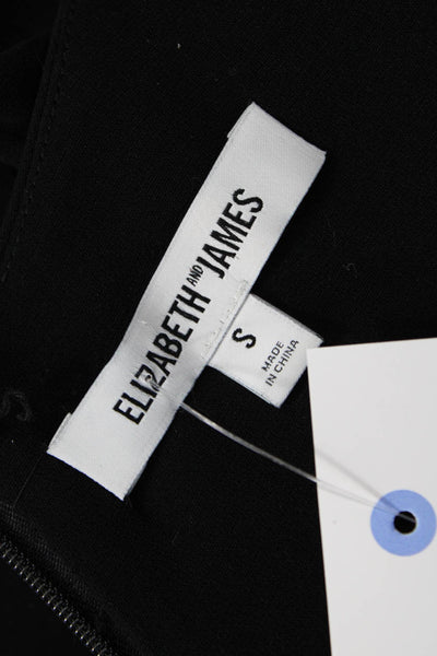 Elizabeth & James Women Black Tank Round Neck Zip Triacetate Blend Size S
