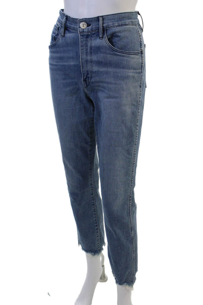 3x1 Womens Cropped Straight Blue Jeans Size 27