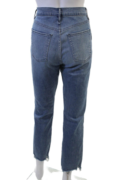 3x1 Womens Cropped Straight Blue Jeans Size 27