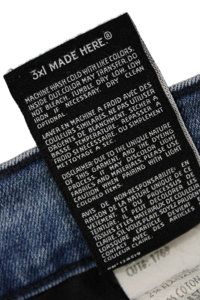 3x1 Womens Cropped Straight Blue Jeans Size 27