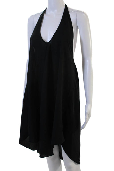 6 Shore Road Women Slip Dress Black V-Neck Sleeveless Mini Tie Size M