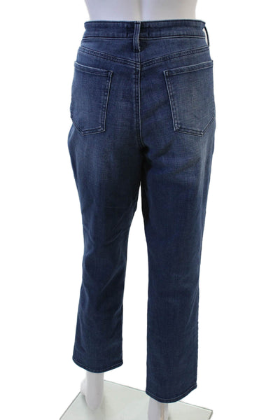 NYDJ Women Cropped Jeans Dark Blue Mid Rise Button Fly Size 10