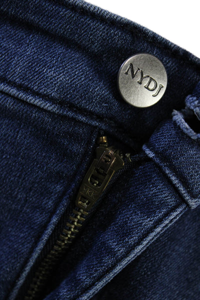 NYDJ Women Cropped Jeans Dark Blue Mid Rise Button Fly Size 10