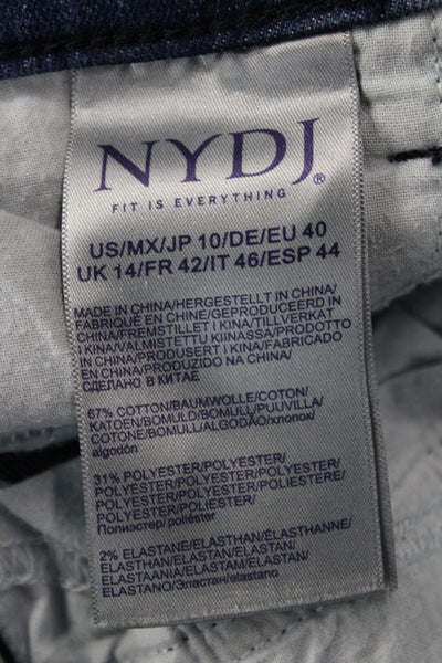 NYDJ Women Cropped Jeans Dark Blue Mid Rise Button Fly Size 10