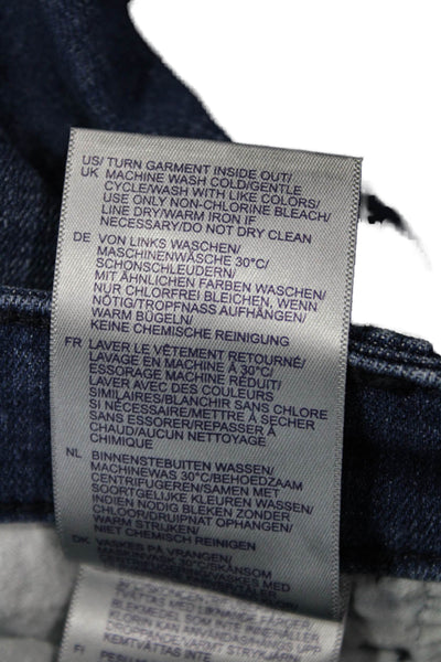 NYDJ Women Cropped Jeans Dark Blue Mid Rise Button Fly Size 10