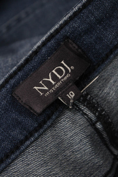 NYDJ Women Cropped Jeans Dark Blue Mid Rise Button Fly Size 10