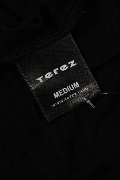 Terez Womens Basic Black Lace Up Tank Sleeveless Round Neck Size M
