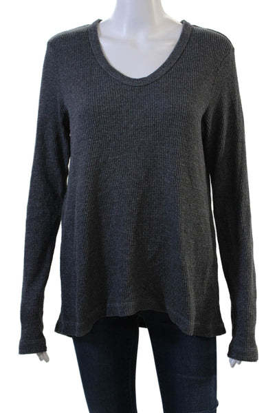 Wilt Womens V-Neck Pullover Sweater Long Sleeve Dark Gray Size L