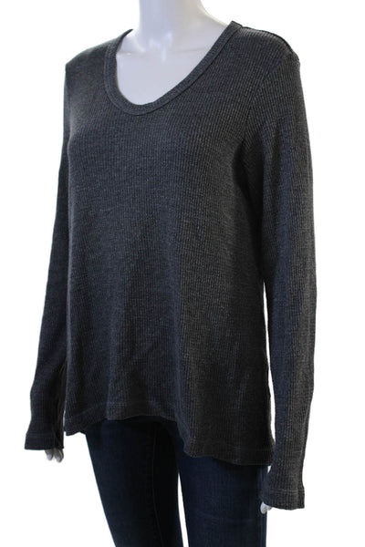 Wilt Womens V-Neck Pullover Sweater Long Sleeve Dark Gray Size L