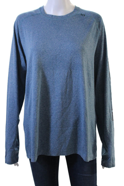 Lululemon Unisex Blue Long Sleeve Crew Neck Basic T-Shirt Polyester Size 10