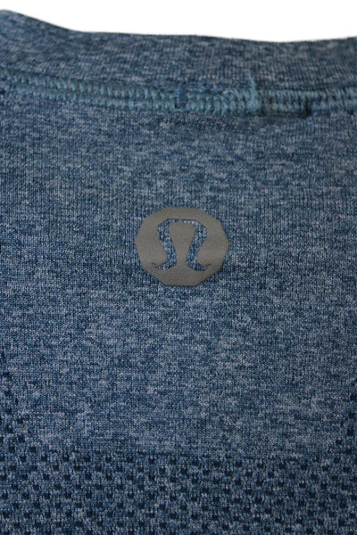 Lululemon Unisex Blue Long Sleeve Crew Neck Basic T-Shirt Polyester Size 10