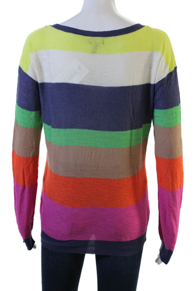 Splendid Unisex Pullover Striped Dark Blue Long Sleeve Sweater Size M