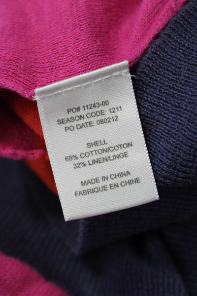Splendid Unisex Pullover Striped Dark Blue Long Sleeve Sweater Size M