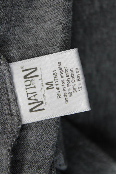 Nation LTD Womens Basic Jersey Top Gray Round Neck 3/4 Sleeve Size M