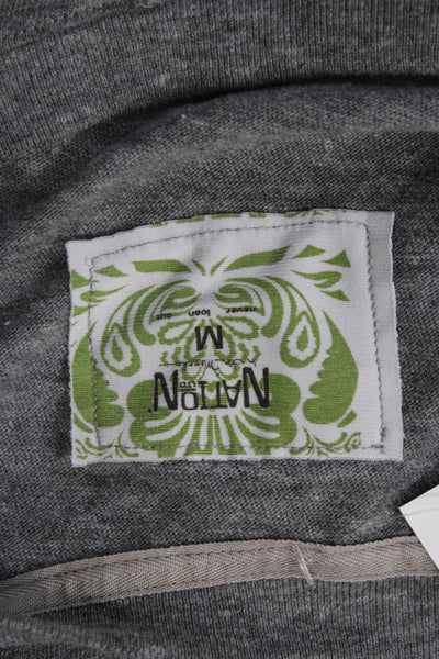 Nation LTD Womens Basic Jersey Top Gray Round Neck 3/4 Sleeve Size M