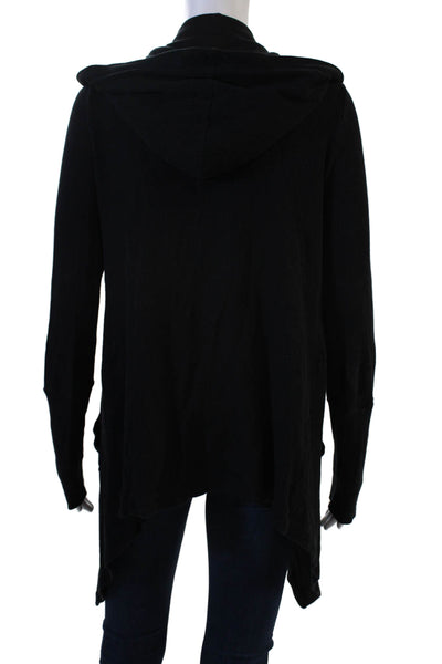 Splendid Women Cardigan Hoodies Black Long Sleeve Supima Modal Size L