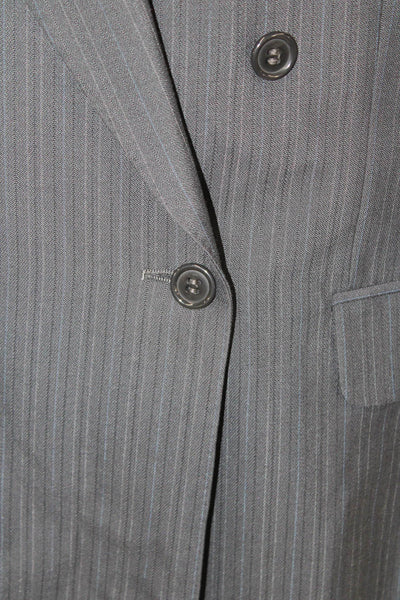 BOSS Mens Dark Gray Striped New Wool 2 Piece Suit Long Sleeve Size 42