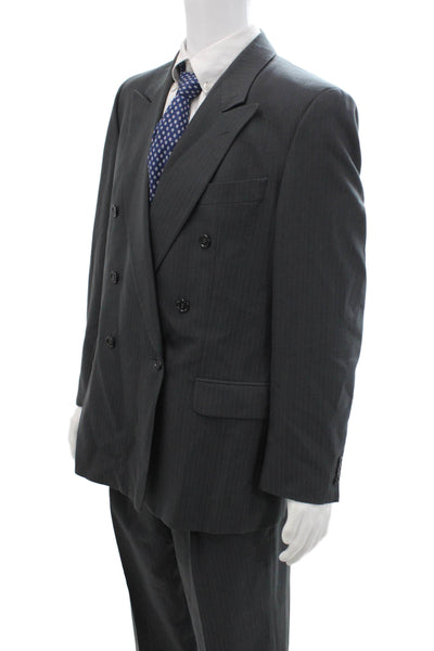 BOSS Mens Dark Gray Striped New Wool 2 Piece Suit Long Sleeve Size 42