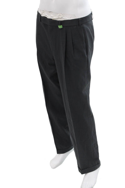 BOSS Mens Dark Gray Striped New Wool 2 Piece Suit Long Sleeve Size 42