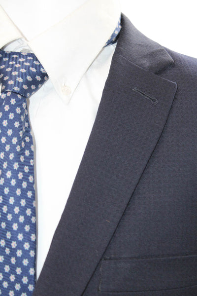 Spurr Mens 2 Piece Dark Blue Wool Suit Button Collared Size 46