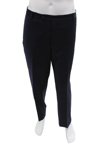 Spurr Mens 2 Piece Dark Blue Wool Suit Button Collared Size 46