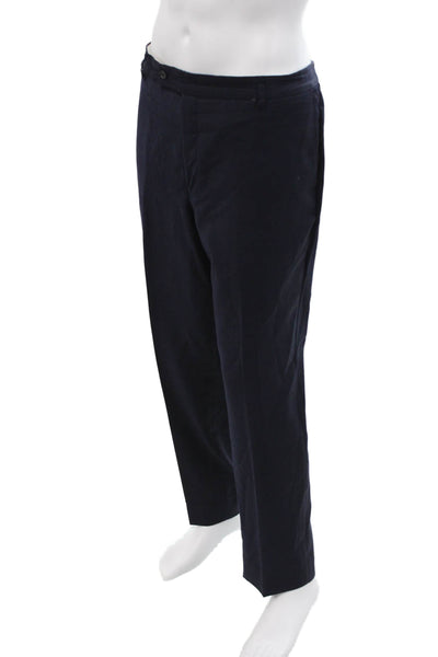 Spurr Mens 2 Piece Dark Blue Wool Suit Button Collared Size 46