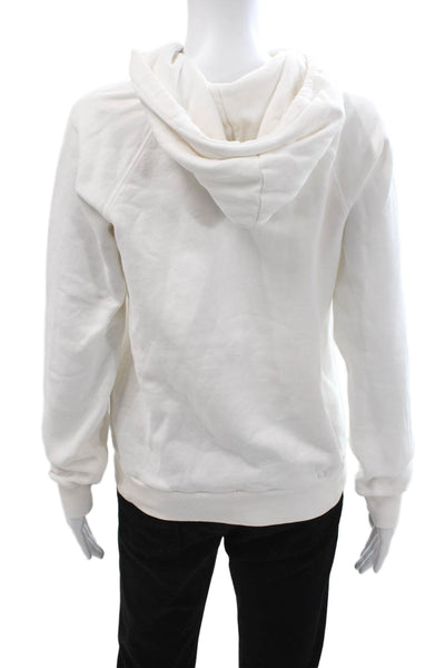 Polo Ralph Lauren Womens Pullover Hoodie White Cotton Drawstring Size XS