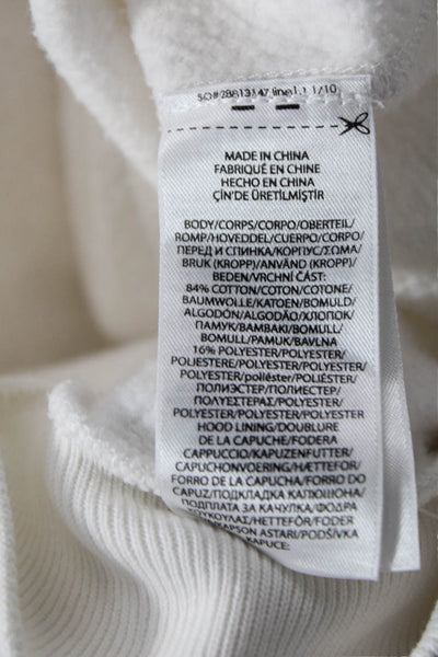 Polo Ralph Lauren Womens Pullover Hoodie White Cotton Drawstring Size XS