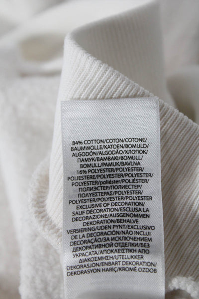 Polo Ralph Lauren Womens Pullover Hoodie White Cotton Drawstring Size XS