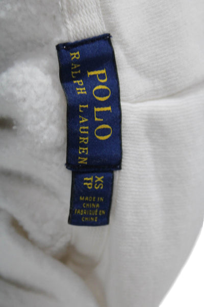 Polo Ralph Lauren Womens Pullover Hoodie White Cotton Drawstring Size XS