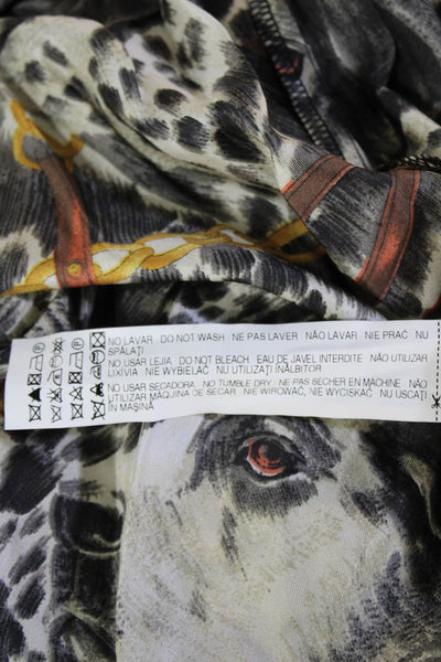 Zara Woman Womens A-Line Pleated Silk Animal Print Knee Length Skirt Size L
