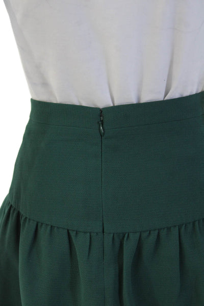 J Crew Womens A-Line Mini Skirt Green Polyester Solid Size 6