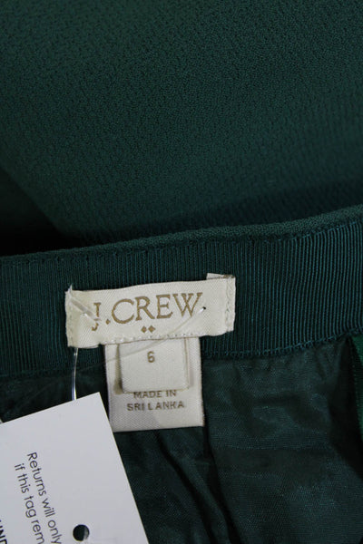 J Crew Womens A-Line Mini Skirt Green Polyester Solid Size 6