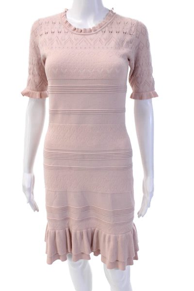 Bailey 44 Womens Sweater Dress Pink Short Sleeve Crew Neck Size S