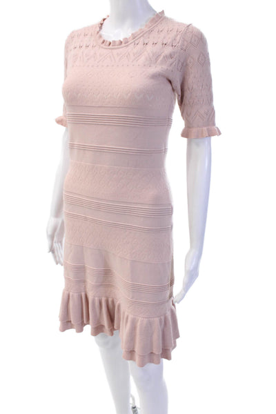 Bailey 44 Womens Sweater Dress Pink Short Sleeve Crew Neck Size S